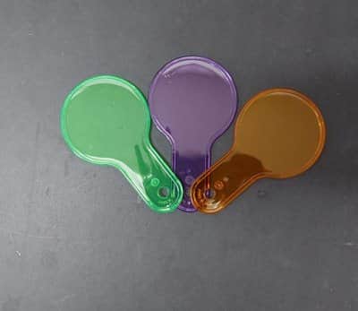 אביזרים לשולחן אור<BR>6 משוטים שטוחים שקופים צבעוני