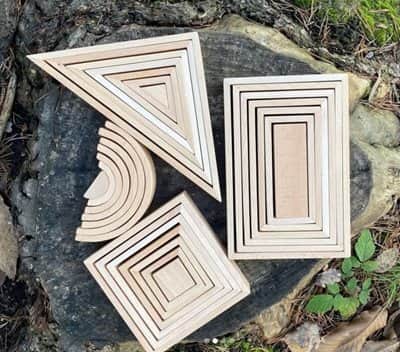 סט 28 קוביות חלון מעץ בור