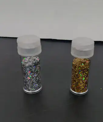 בודד אבקת נצנצים זהב/ כסף <BR> בחר צבע