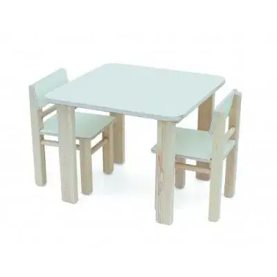 סט שולחן ו2 כיסאות רגל עץ 60X60<BR> בחר צבע