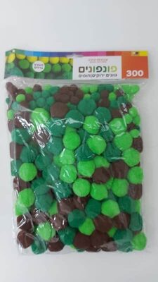 פונפונים מעורב גוונים וגדלים<BR>בחר גוון