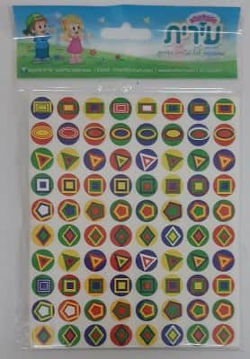 מדבקות צורה בתוך צורה 6 צורות<BR>בחר גודל<BR>25 דף
