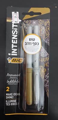 סט 2 טושי מרקר כסף וזהב