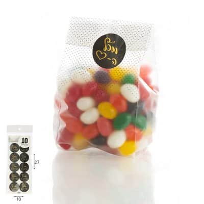 10 שקיות אריזה מט נר+מדבקה 'מכל הלב'