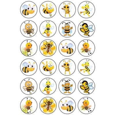 מדבקות דבורה 22 מ"מ <BR> 10 דף