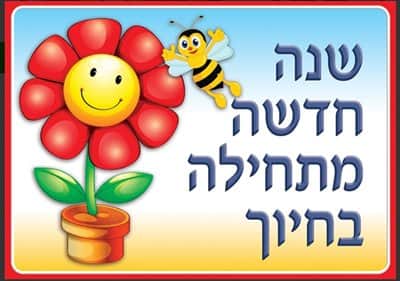 פלקט בינוני שנה חדשה מתחילה בחיוך
