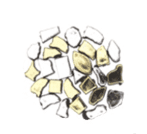 אבני מוזאיקה זהב וכסף במגוון צורות