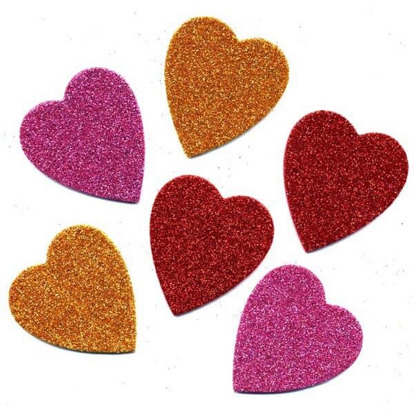 גזירות לבבות סול נוצץ מעורב צבעים