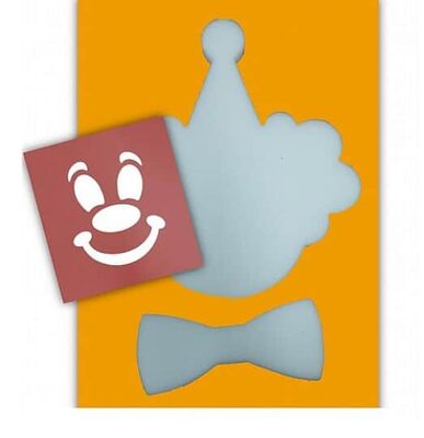 יצירה ליצן גדול עם פפיון מספוג+ שבלונה