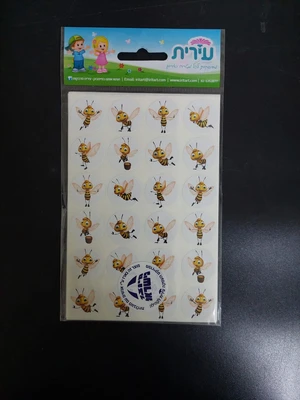 מדבקות דבורה 4 בשורה <BR> 19 דף