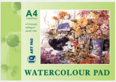 בלוק ציור A3 צבעי מים אקוורל <BR> 12 דף 300 גרם