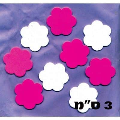 גזירות סול פרח ורוד ולבן <BR> 3 סמ