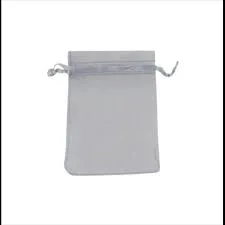 10 יח שקיות אורגנזה צבע אפור <BR> גודל 15X10