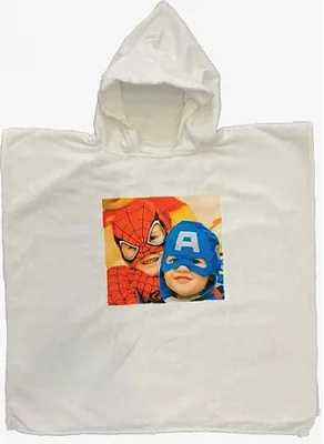 פונצ'ו מיקרופייבר לילד <BR> 60X60 <BR> שטח הדפסה A4