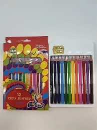 עפרונות ג'מבו תוכי 12 יח+מחדד