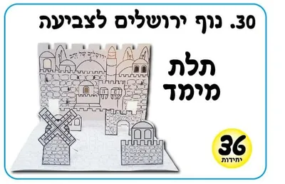 ערכת יצירה נוף ירושלים לצביעה <BR> 36 יח
