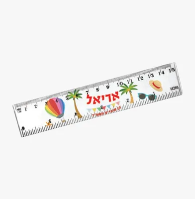 סרגל מעוצב ממתכת <BR> גודל 15X4