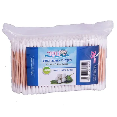 מקלות אוזניים מעץ 300 יח