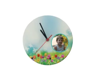 שעון עגול מעץ <BR> 20 סמ קוטר