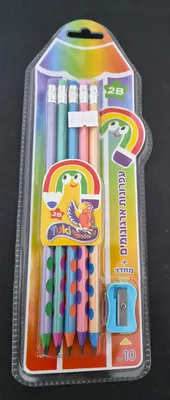 10 עפרונות אורגונומים+ מחדד