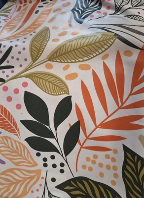 שעוונית רקע שמנת עם מגוון עלים וצבעים <BR> רוחב 1.4