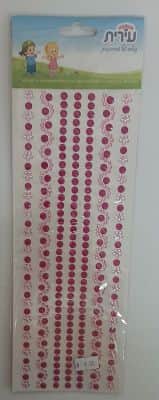 מדבקות אבני חן מעוטרות ורוד